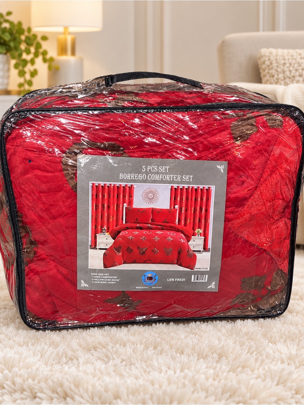 Red Borrego 5-Piece Comforter Set